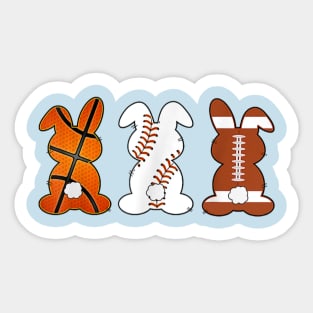 Basketball Baseball Football Sports Easter Bunny Rabbits Sticker
